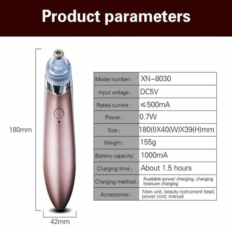 Blackheads Removing Machine | USB Rechargeable Acne Pimple Pore Cleaner Vacuum tool