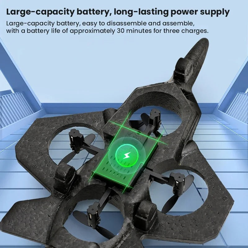 Fighter Plane Remote Control Aircraft High Speed LED Lights Rechargeable Battery Durable Foam RC Airplane for Kids Boys Outdoor Flying Toy Gift