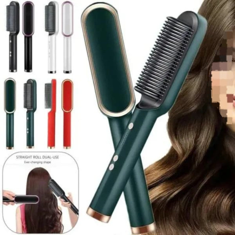 Hair Straightening Brush For Girls Electric Hair Curler Heating Comb And 2 in 1 Styling Tool Hair Comb