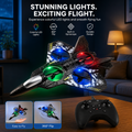 Fighter Plane Remote Control Aircraft High Speed LED Lights Rechargeable Battery Durable Foam RC Airplane for Kids Boys Outdoor Flying Toy Gift