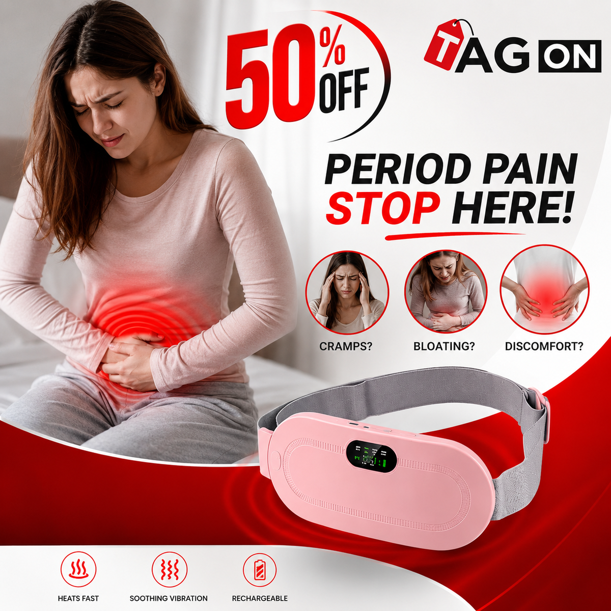Period Pain Cramp Relief Belt ( Free Delivery)