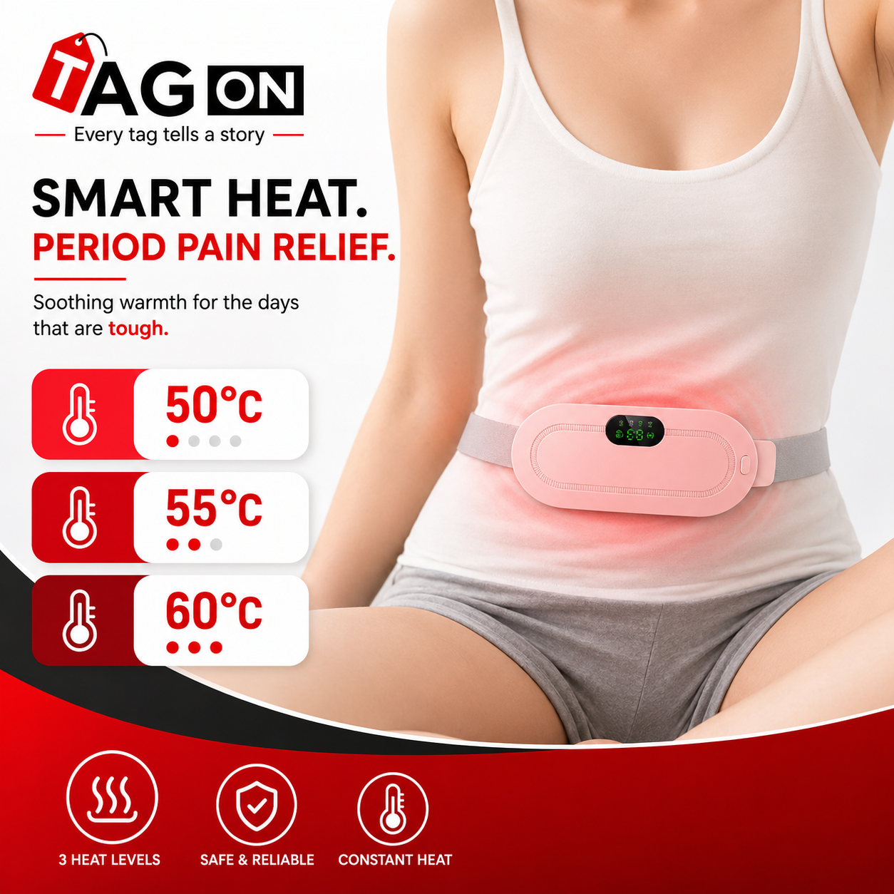 Period Pain Cramp Relief Belt ( Free Delivery)