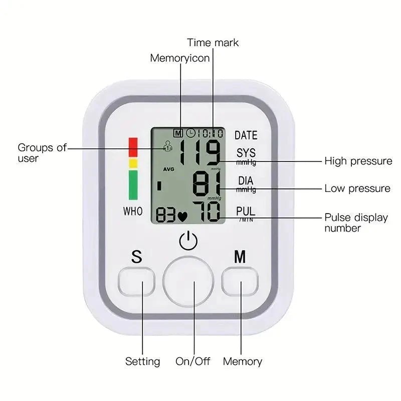 Blood Pressure Monitor Arm Style – Automatic Digital BP Machine for Home Use