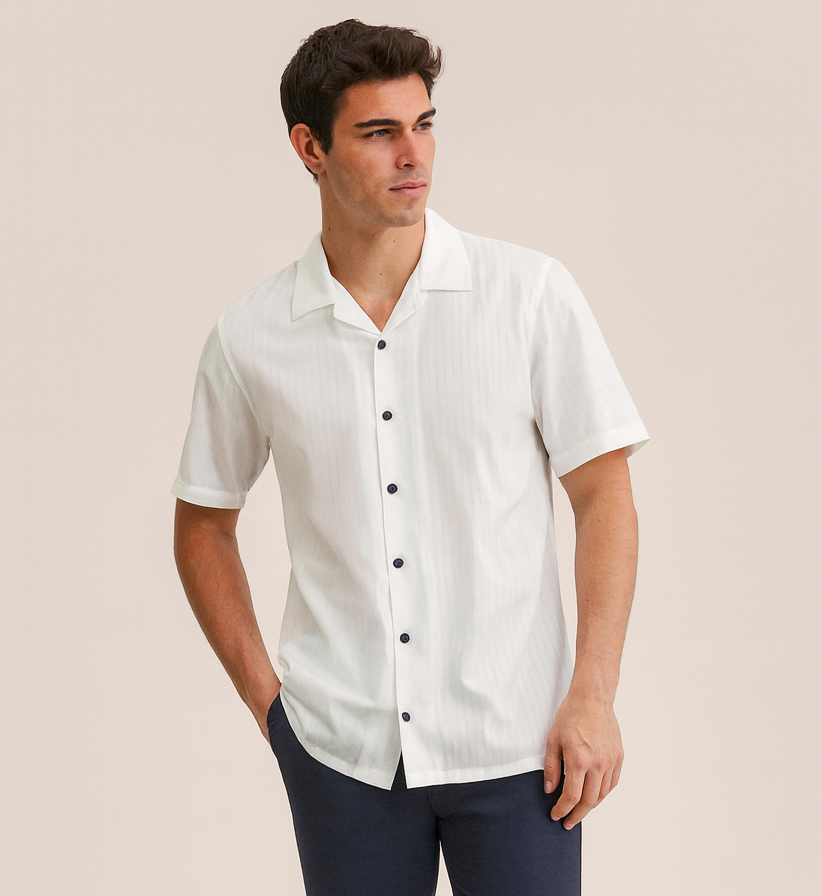 Classic White Textured Shirt