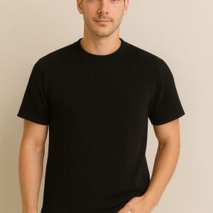 Midnight Embossed Black Tee